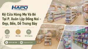 Sản Xuất Kệ Cửa Hàng Mẹ Và Bé Tại P. Xuân Lập Đồng Nai – Bền Đẹp, Dễ Trưng Bày