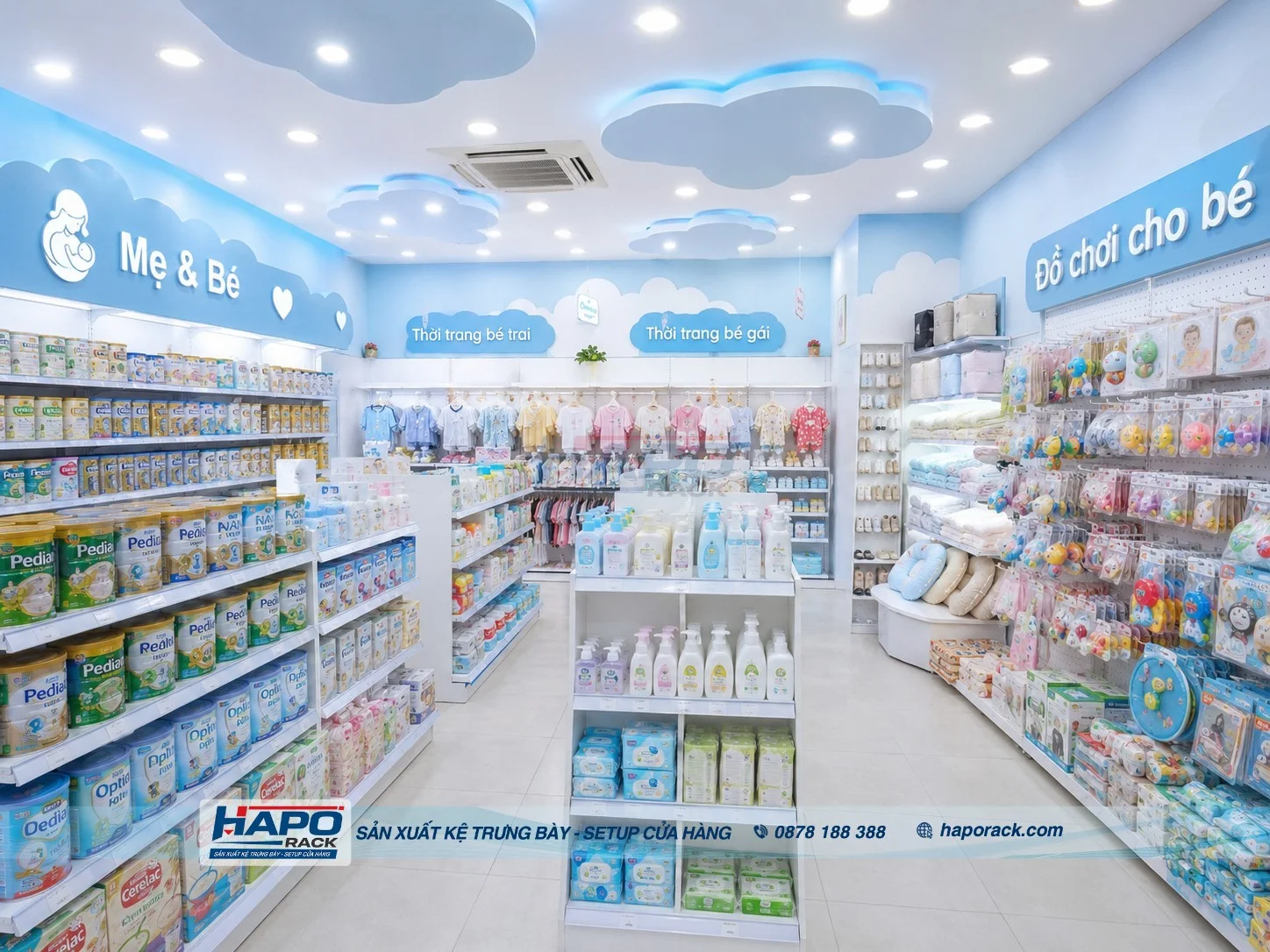 Sản Xuất Kệ Shop Mẹ Và Bé Tại P. Bình Thủy TP. Cần Thơ – Chất Lượng, Dễ Bố Trí