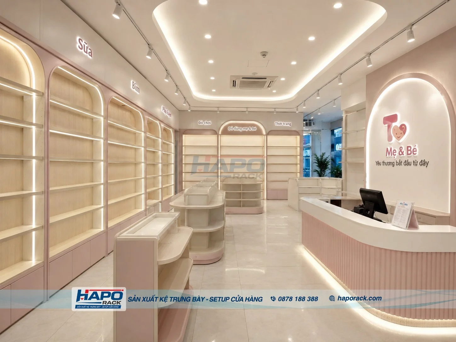 Sản Xuất Kệ Shop Mẹ Và Bé Tại P. Trà Vinh Vĩnh Long – Gọn Gàng, Dễ Bố Trí Hàng Hóa