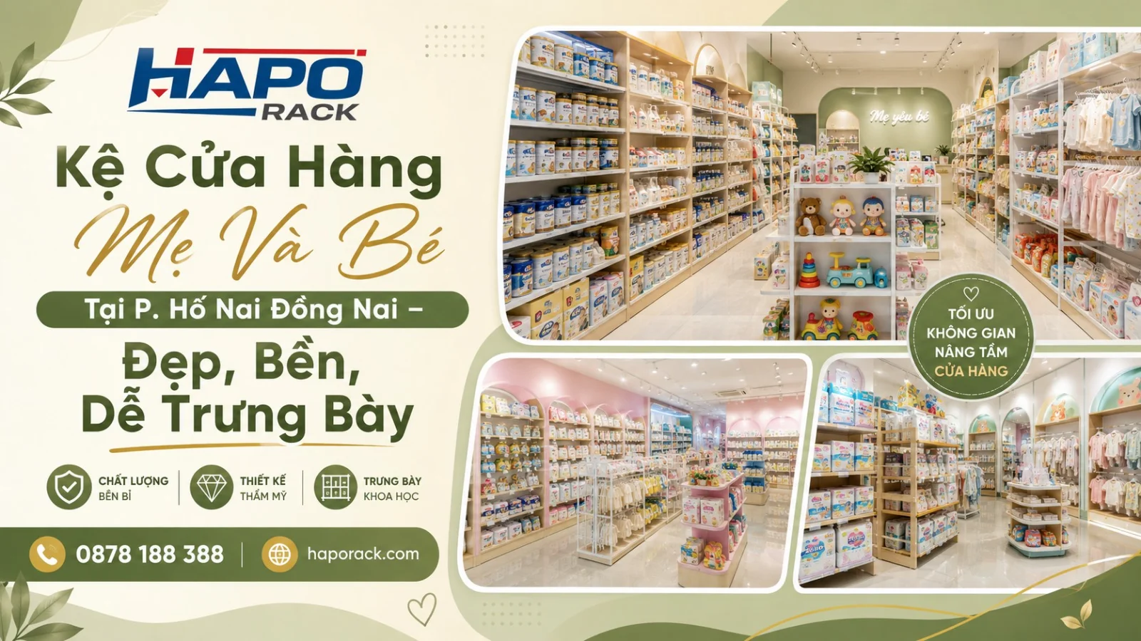 Thi Công Kệ Cửa Hàng Mẹ Và Bé Tại P. Hố Nai Đồng Nai Theo Mặt Bằng Thực Tế