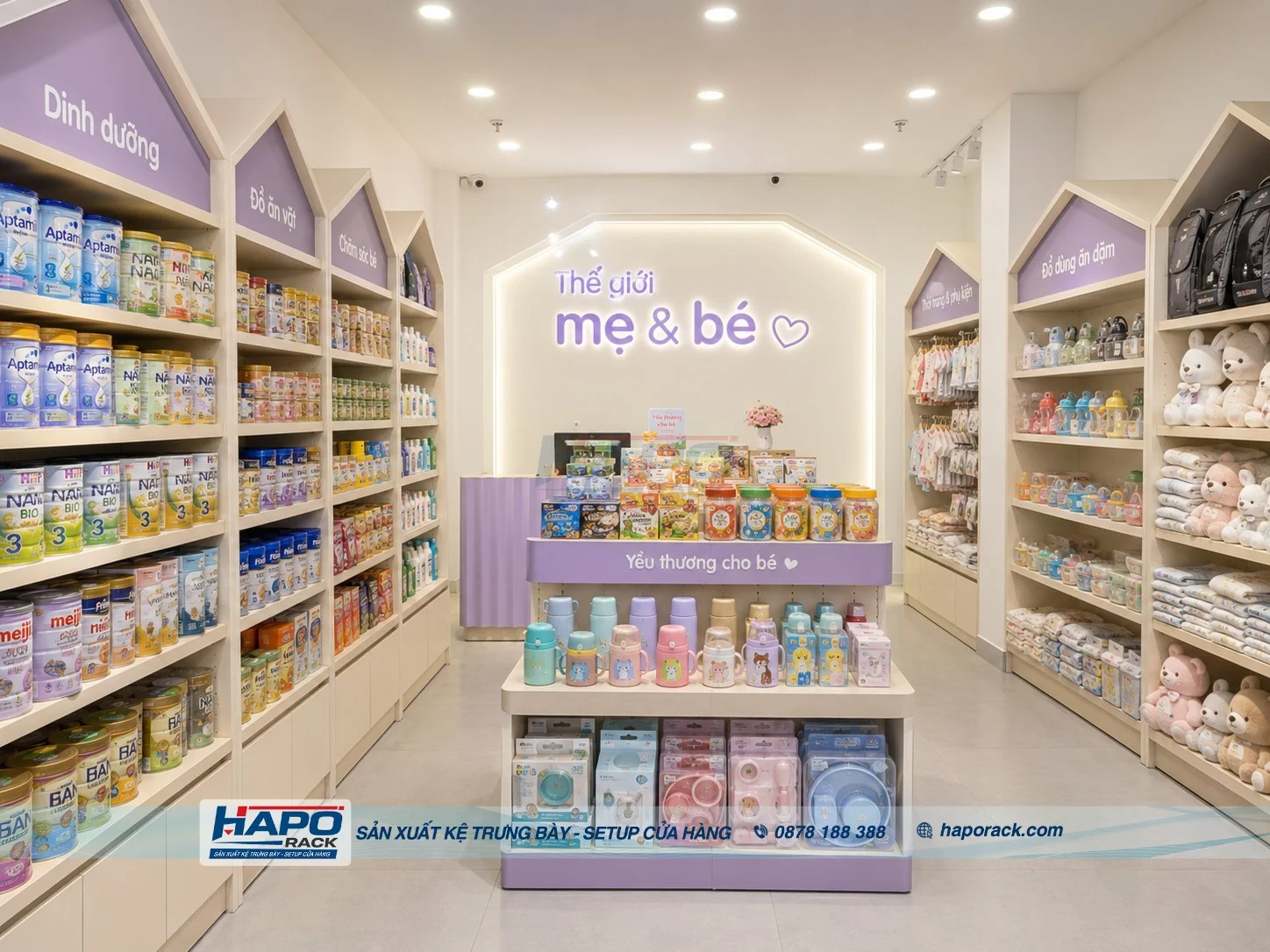Thi Công Kệ Cửa Hàng Mẹ Và Bé Tại P. Long Tuyền TP. Cần Thơ – Chắc Chắn, Dễ Bố Trí