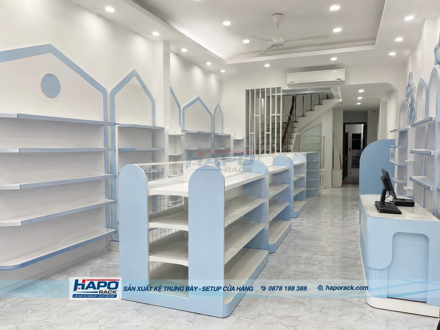 Thi Công Kệ Cửa Hàng Mẹ Và Bé Tại P. Long Tuyền TP. Cần Thơ – Gọn Đẹp, Tối Ưu Không Gian