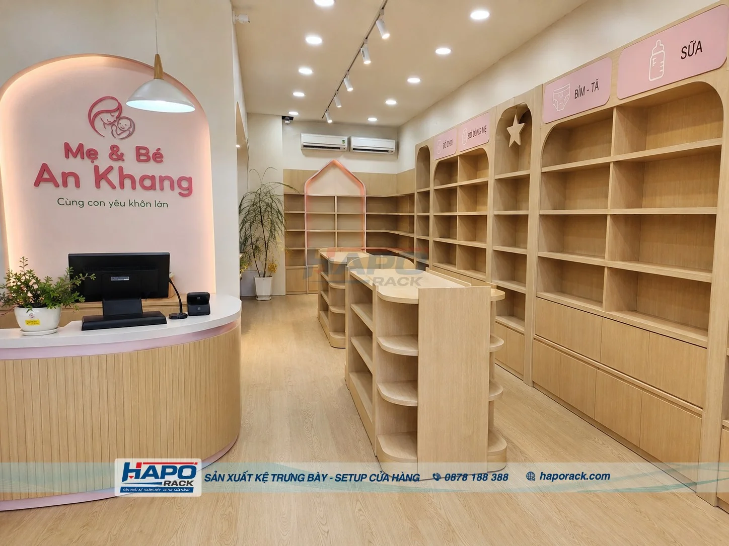 Thi Công Kệ Cửa Hàng Mẹ Và Bé Tại P. Ô Môn TP. Cần Thơ – Hiện Đại, Tối Ưu Diện Tích