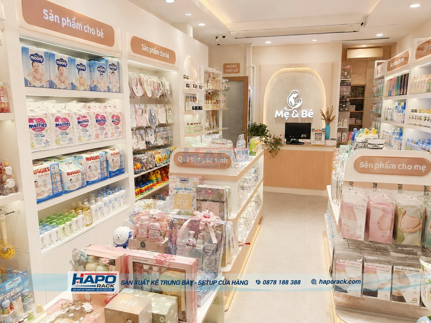 Thi Công Kệ Shop Mẹ Và Bé Tại P. Long Tuyền TP. Cần Thơ – Chuyên Nghiệp, Tối Ưu Trưng Bày