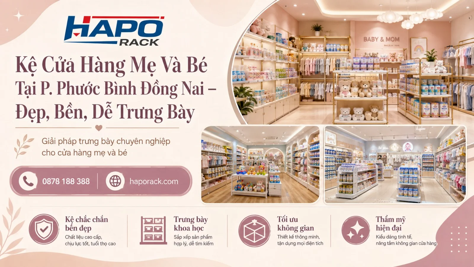 Thi Công Kệ Shop Mẹ Và Bé Tại P. Phước Bình Đồng Nai Bền Đẹp, Dễ Trưng Bày