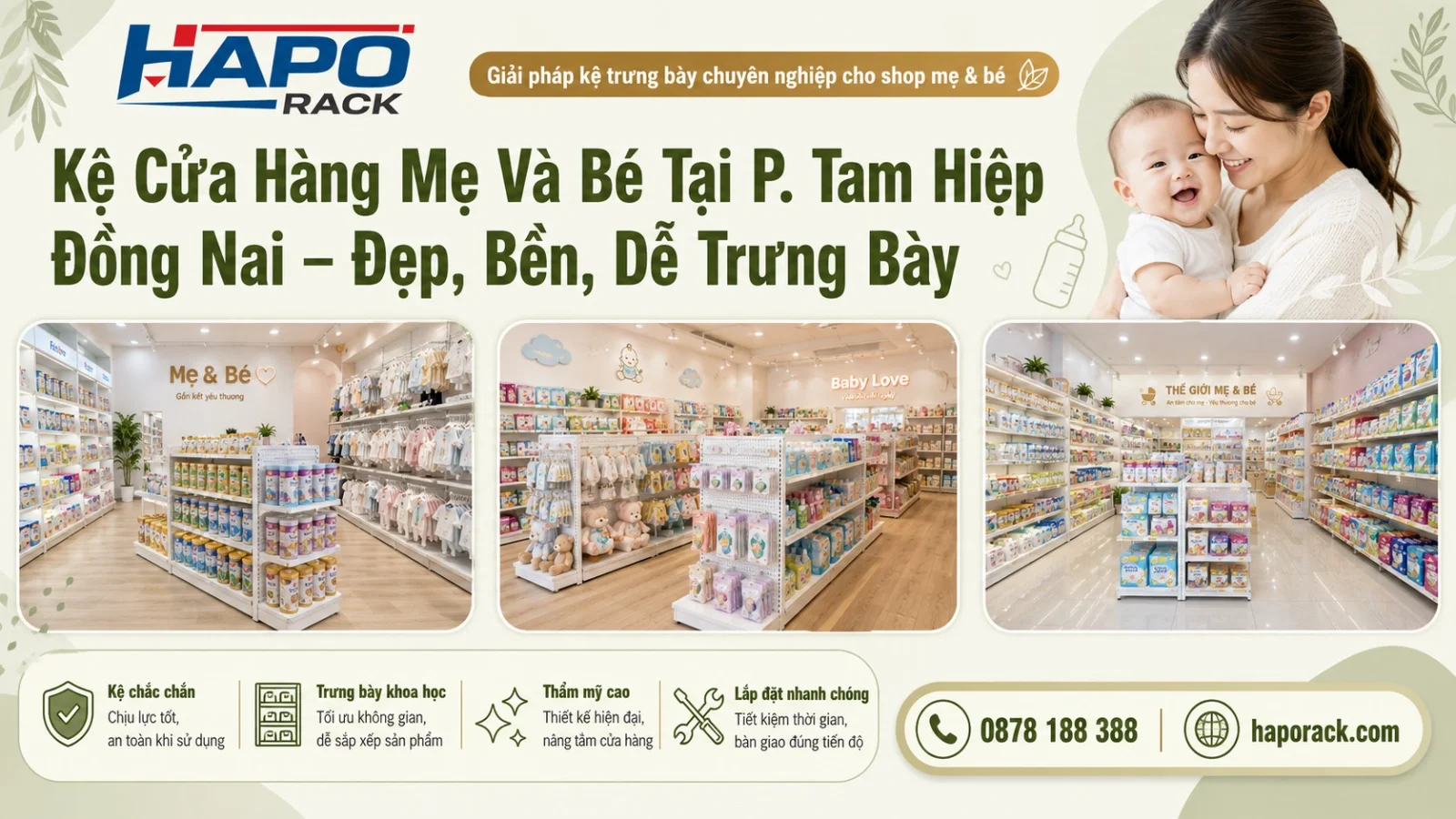 Thi Công Kệ Shop Mẹ Và Bé Tại P. Tam Hiệp Đồng Nai Theo Mặt Bằng Thực Tế