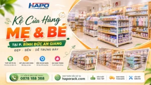 Thi Công Shop Mẹ Và Bé P. Bình Đức An Giang – Kệ Trưng Bày Đẹp, Dễ Bố Trí Sản Phẩm