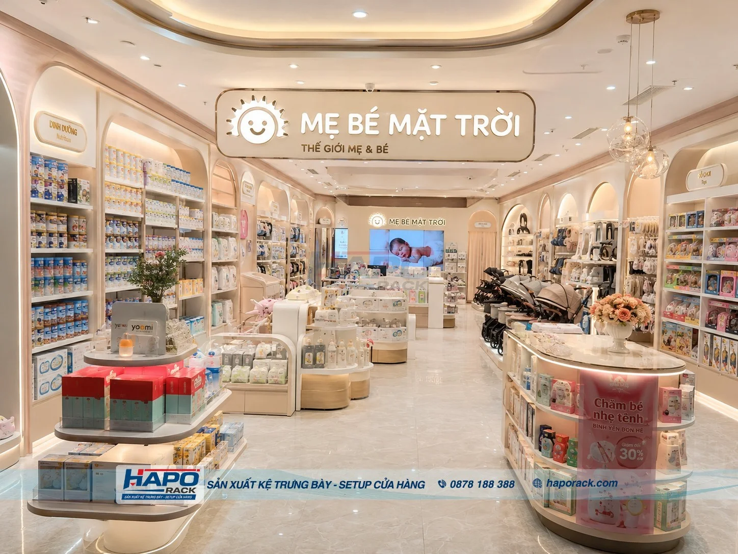 Thiết Kế Kệ Cửa Hàng Mẹ Và Bé Tại P. An Bình TP. Cần Thơ – Hiện Đại, Khoa Học