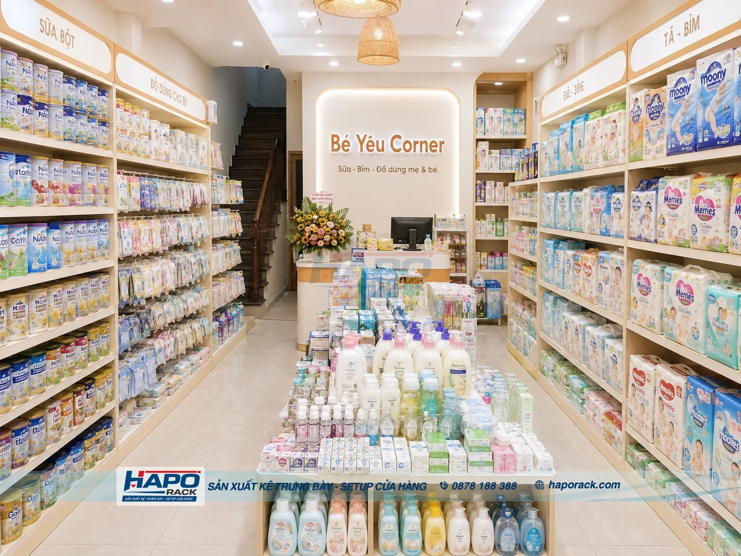 Thiết Kế Kệ Cửa Hàng Mẹ Và Bé Tại P. Cái Răng TP. Cần Thơ – Khoa Học, Tiết Kiệm Diện Tích