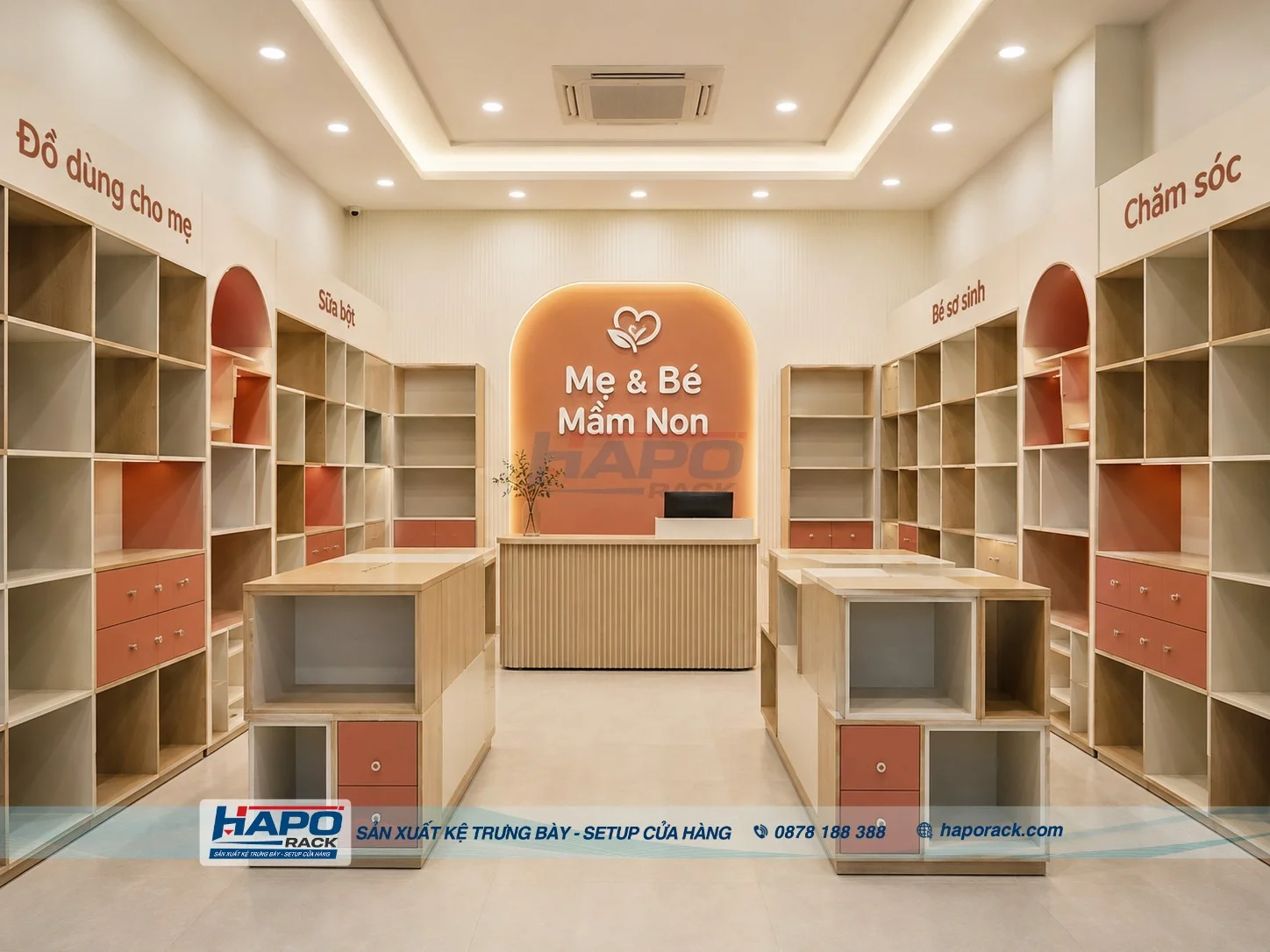 Thiết Kế Kệ Cửa Hàng Mẹ Và Bé Tại P. Ô Môn TP. Cần Thơ – Hiện Đại, Dễ Bố Trí