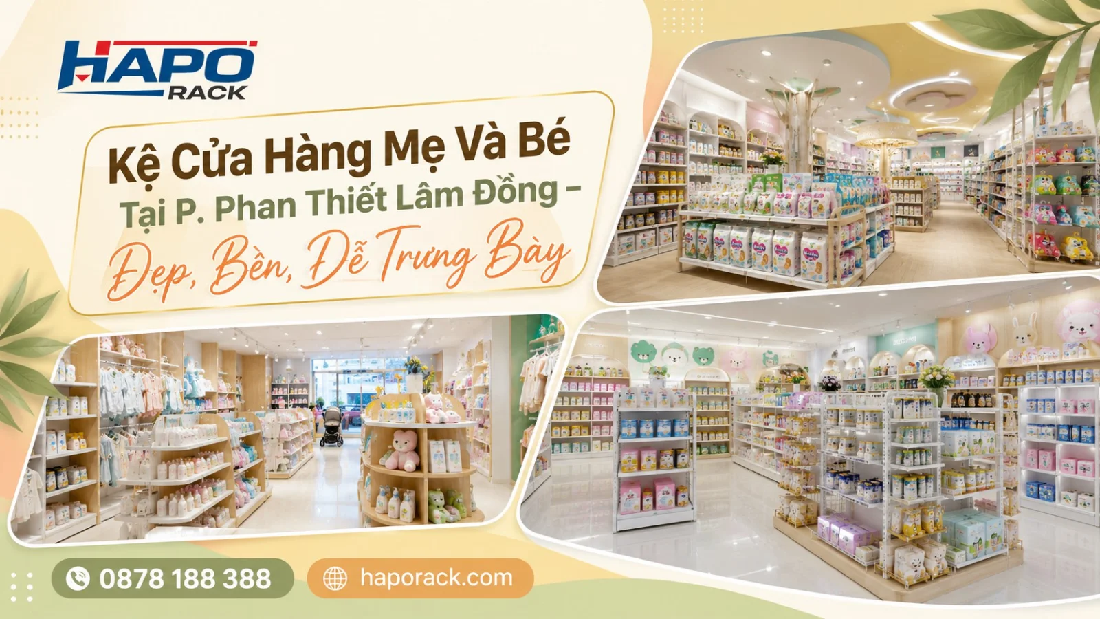 Thiết Kế Kệ Cửa Hàng Mẹ Và Bé Tại P. Phan Thiết Lâm Đồng – Gọn Đẹp, Tối Ưu Diện Tích