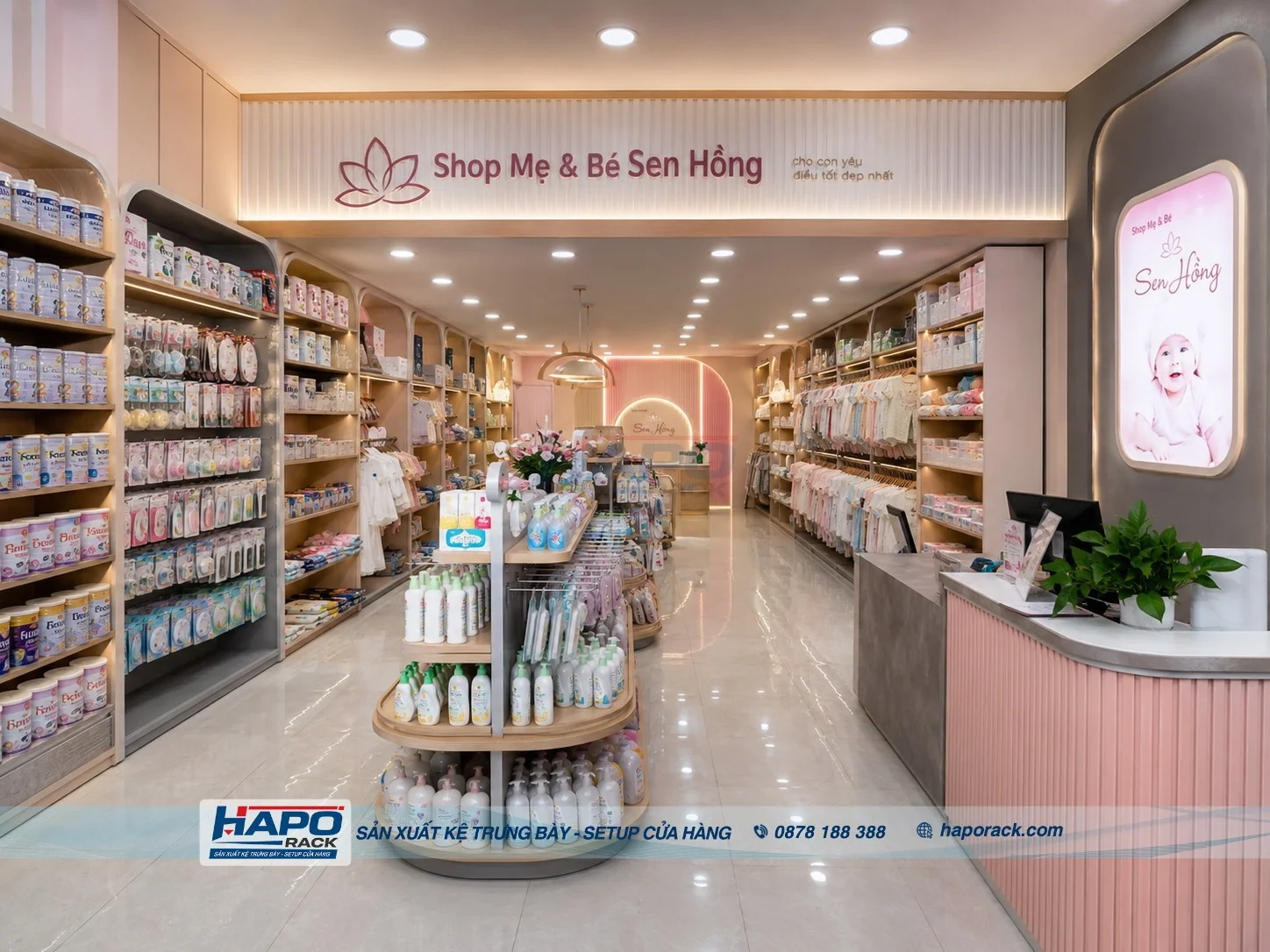 Thiết Kế Kệ Cửa Hàng Mẹ Và Bé Tại P. Phước Thới TP. Cần Thơ – Gọn Đẹp, Tối Ưu Không Gian