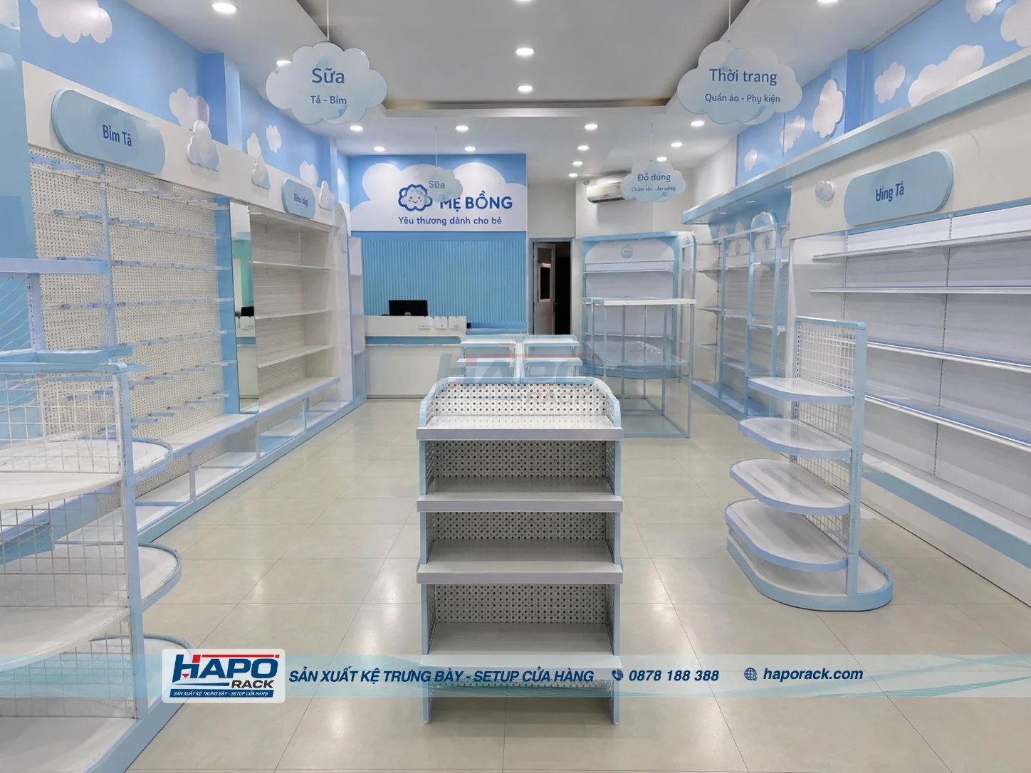Thiết Kế Kệ Cửa Hàng Mẹ Và Bé Tại P. Thới An Đông TP. Cần Thơ – Gọn Đẹp, Tối Ưu Không Gian