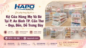 Thiết Kế Kệ Shop Mẹ Và Bé Tại P. An Bình TP. Cần Thơ – Đẹp, Khoa Học, Dễ Trưng Bày