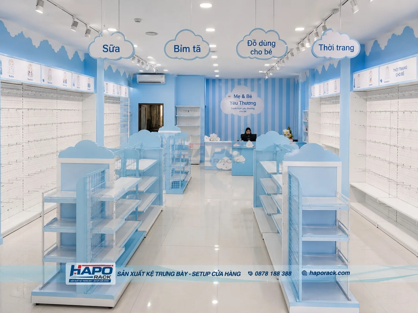 Thiết Kế Kệ Shop Mẹ Và Bé Tại P. Bình Thủy TP. Cần Thơ – Tối Ưu Diện Tích Bán Hàng