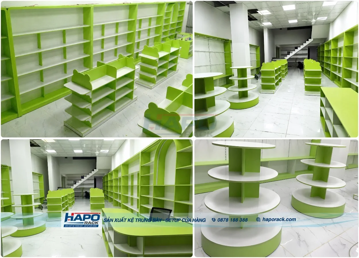 Thiết Kế Kệ Shop Mẹ Và Bé Tại P. Phước Thới TP. Cần Thơ – Đẹp Hiện Đại, Tối Ưu Trưng Bày