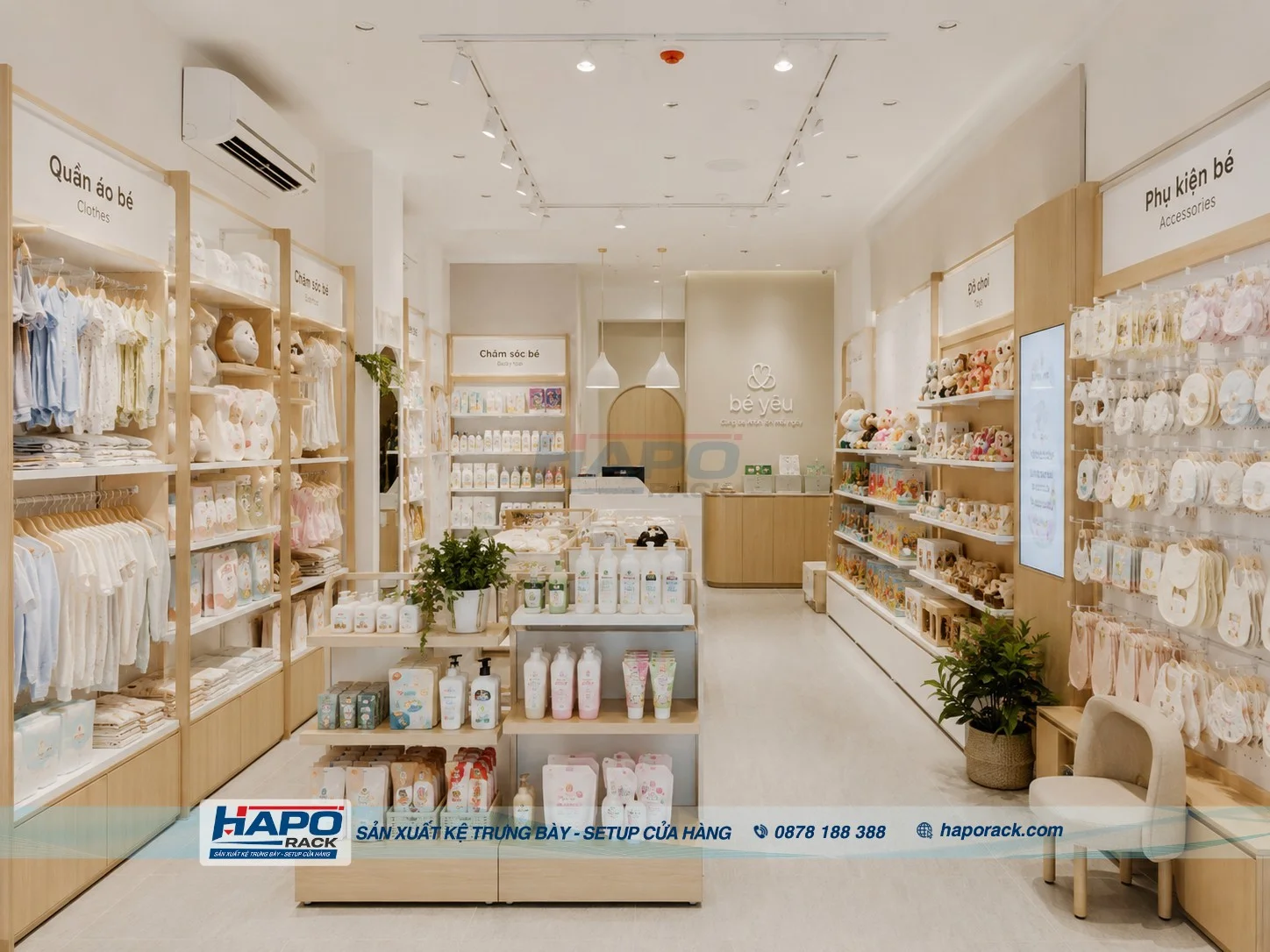 Thiết Kế Kệ Shop Mẹ Và Bé Tại P. Phước Thới TP. Cần Thơ – Hiện Đại, Dễ Bố Trí Hàng Hóa