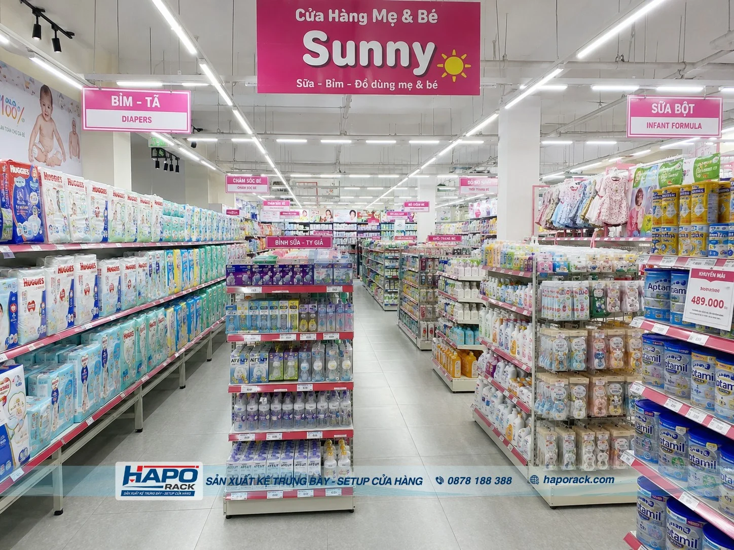 Thiết Kế Kệ Shop Mẹ Và Bé Tại P. Thới Long TP. Cần Thơ – Đẹp, Khoa Học, Tiện Dụng