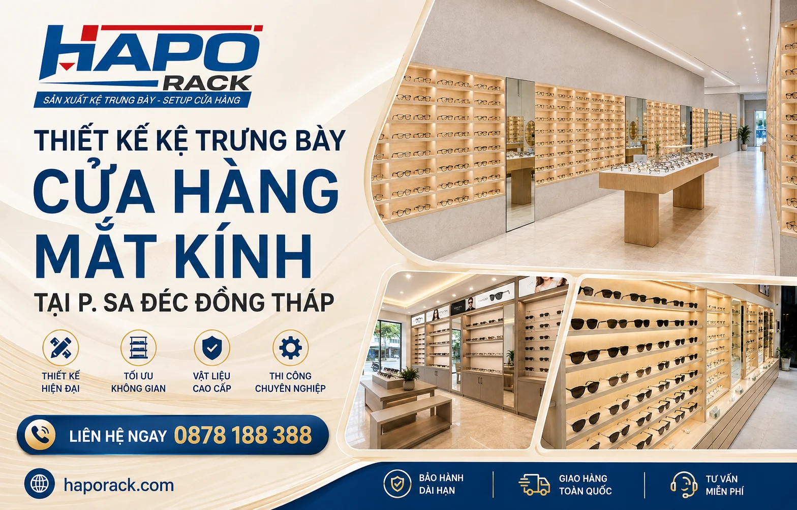 Thiết Kế Kệ Trưng Bày Cửa Hàng Mắt Kính Tại P. Sa Đéc Đồng Tháp Đẹp, Hiện Đại