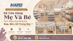 Thiết Kế Kệ Trưng Bày Cửa Hàng Mẹ Và Bé Tại P. Đồng Xoài Đồng Nai Hiện Đại
