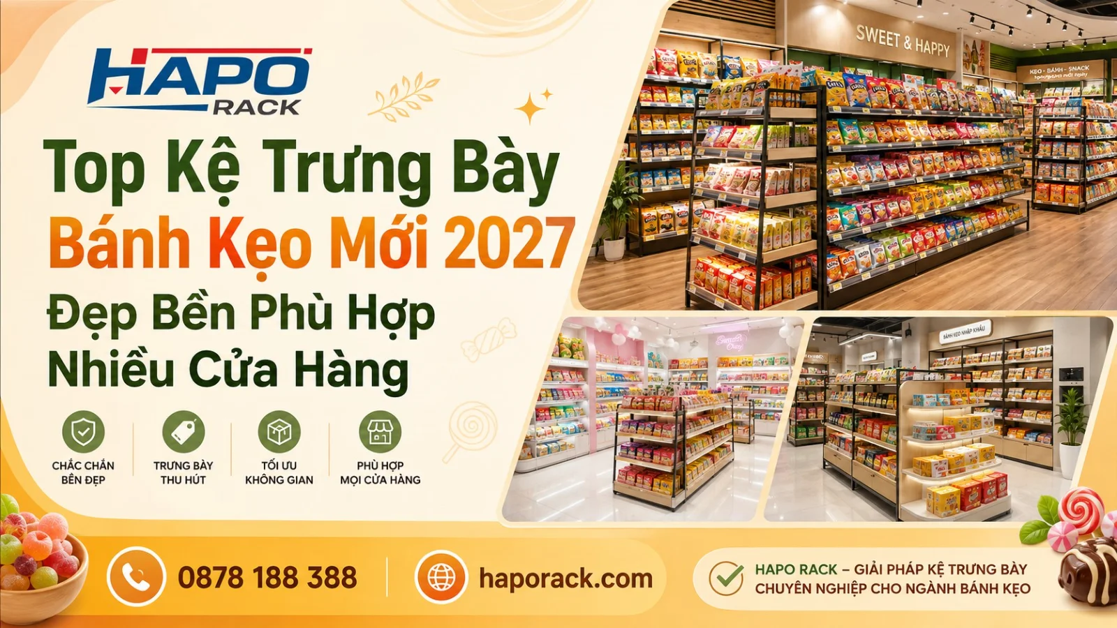 Tổng Hợp Mẫu Kệ Trưng Bày Bánh Kẹo Đẹp, Hiện Đại Nhất 2027