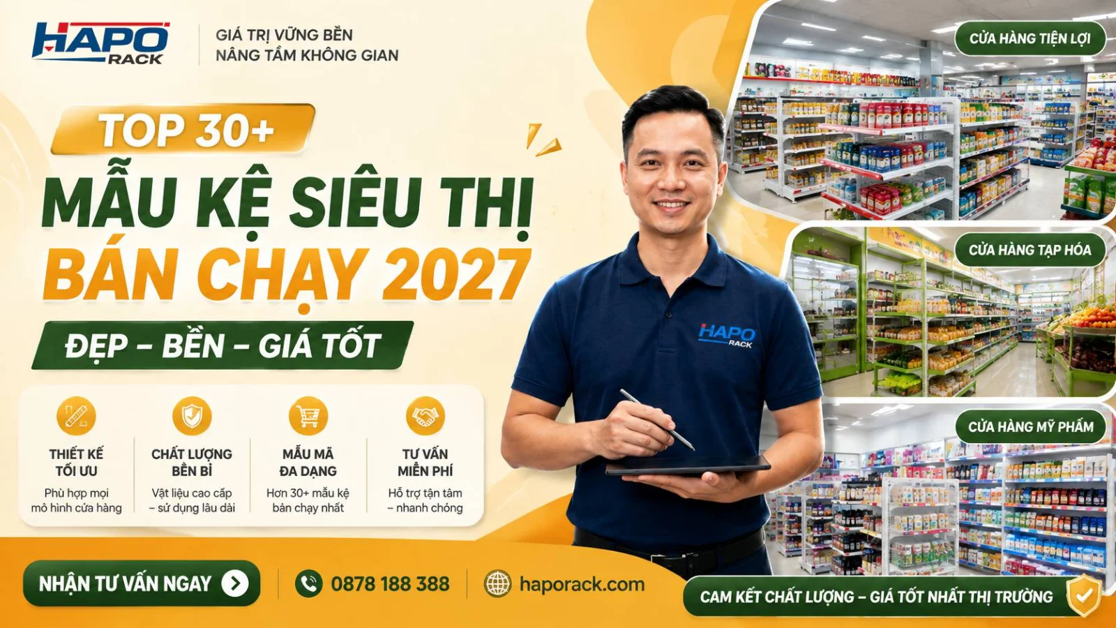 Top 30+ Mẫu Kệ Siêu Thị Giá Rẻ, Bền Đẹp Năm 2027