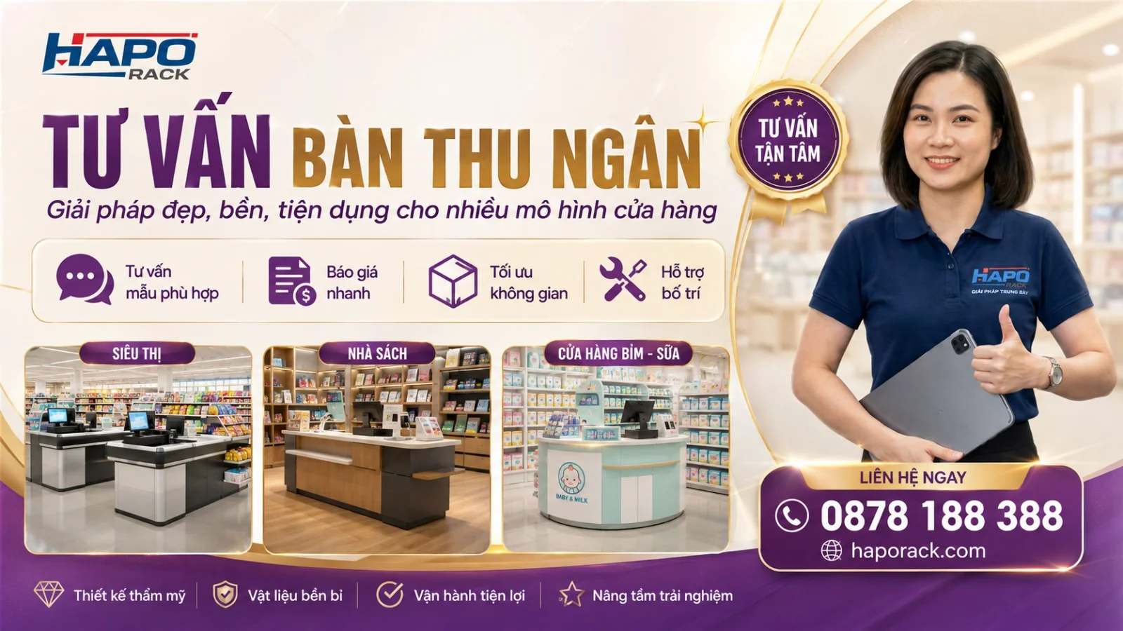 Top 50+ Mẫu Bàn Thu Ngân Đẹp, Bền, Giá Tốt Năm 2027