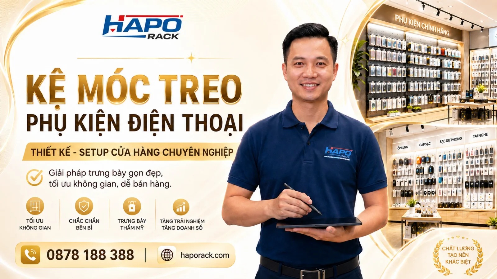 Top Kệ Móc Treo Phụ Kiện Điện Thoại Đẹp, Hiện Đại, Được Ưa Chuộng 2026