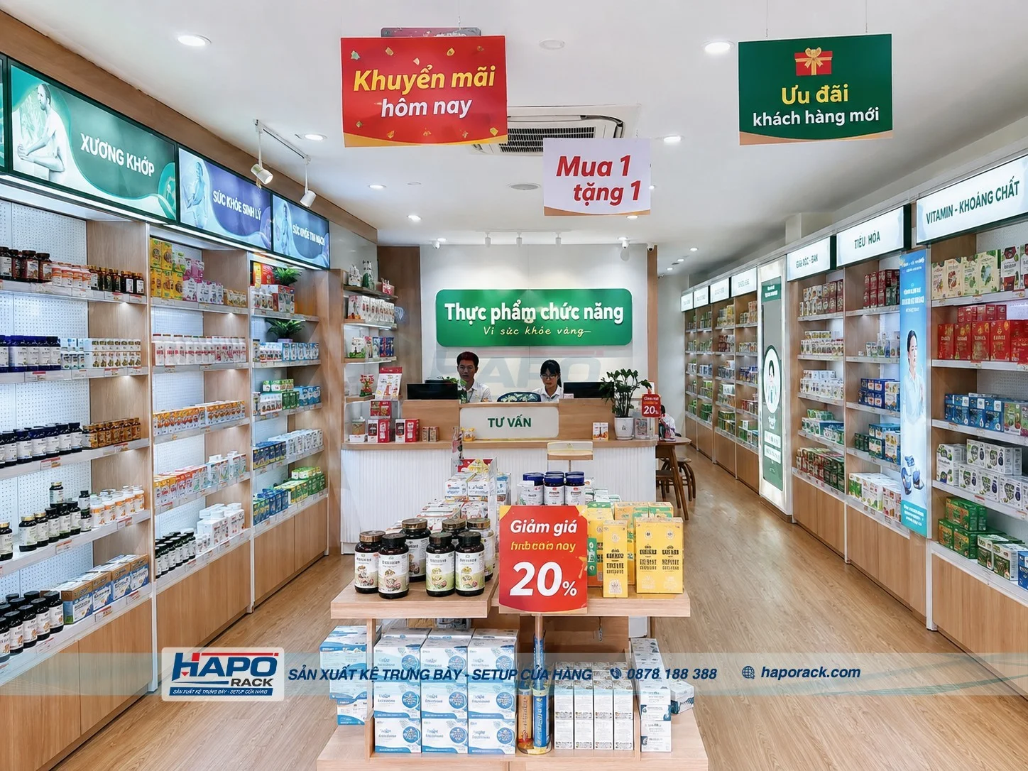 Top Mẫu Kệ Trưng Bày Thực Phẩm Chức Năng Gọn Đẹp Cho Shop