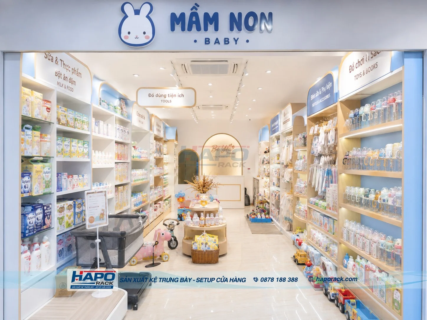 Xưởng Sản Xuất Kệ Cửa Hàng Mẹ Và Bé Tại P. Cái Răng TP. Cần Thơ – Giá Tốt, Chất Lượng
