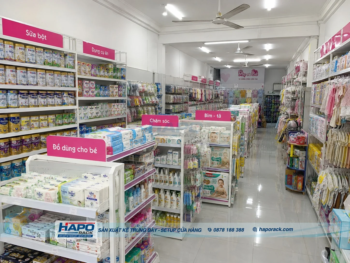 Xưởng Sản Xuất Kệ Shop Mẹ Và Bé Tại P. Long Tuyền TP. Cần Thơ – Giá Tốt, Chất Lượng
