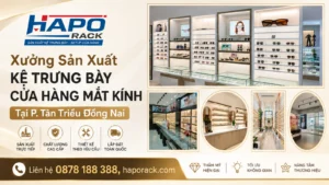 Xưởng Sản Xuất Kệ Trưng Bày Cửa Hàng Mắt Kính Tại P. Tân Triều Đồng Nai Uy Tín