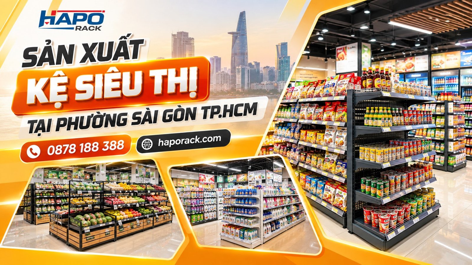 Sản Xuất Kệ Siêu Thị Tại Phường Sài Gòn TP.HCM – Giá Xưởng, Lắp Đặt Tận Nơi