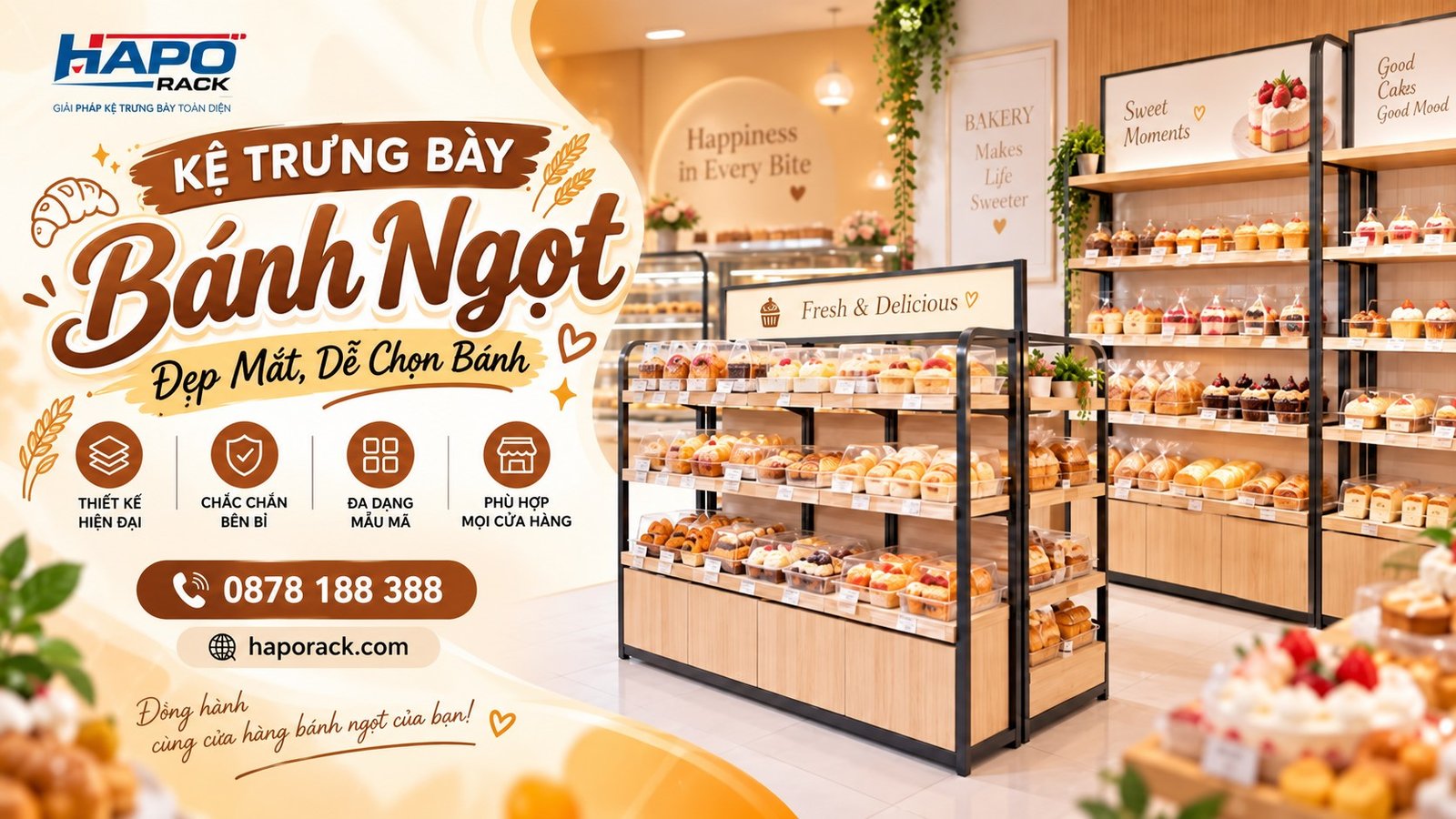 Top Mẫu Kệ Bán Bánh Ngọt Đẹp Mắt, Gọn Gàng Cho Tiệm Bánh