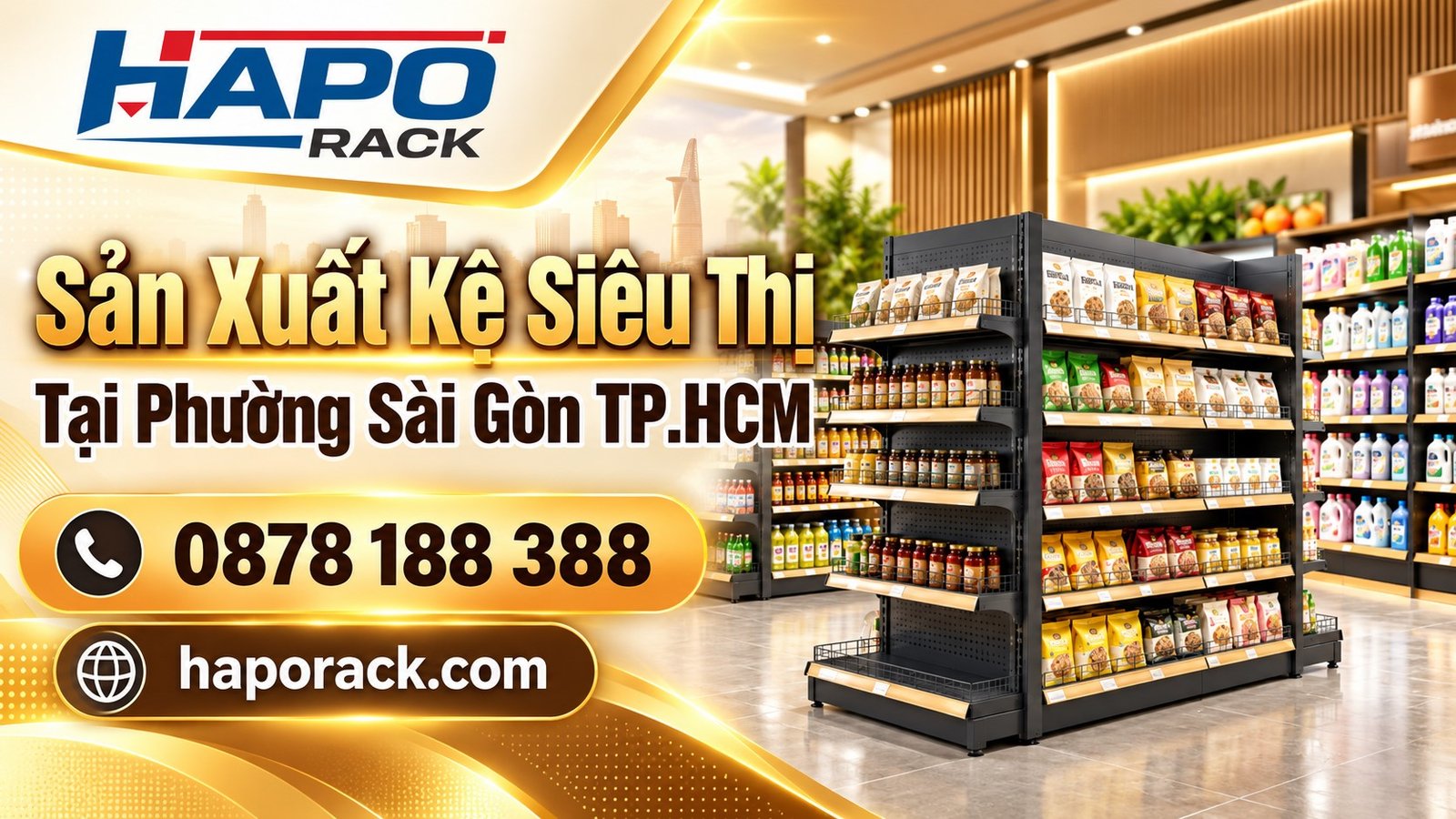 Xưởng Sản Xuất Kệ Siêu Thị Phường Sài Gòn TP.HCM – Thiết Kế Theo Yêu Cầu, Giá Tốt