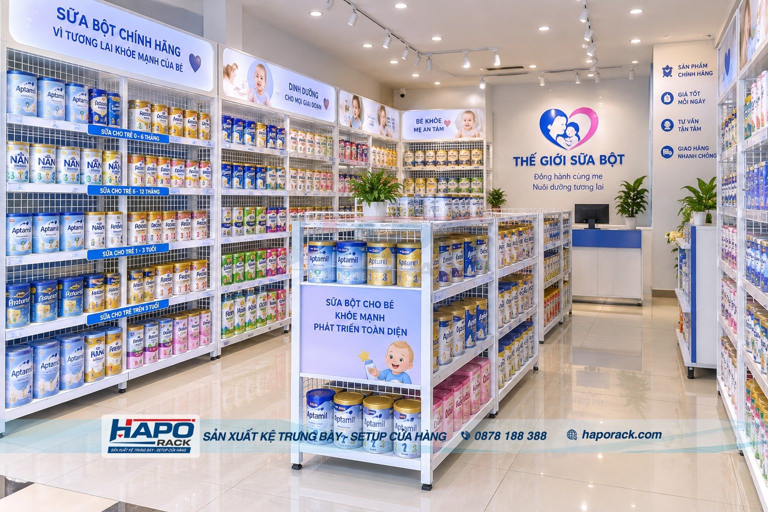 Kệ Trưng Bày Sữa Bột Cho Shop Mẹ Bé: Mẫu Kệ Đẹp, Kích Thước Và Báo Giá Mới Nhất