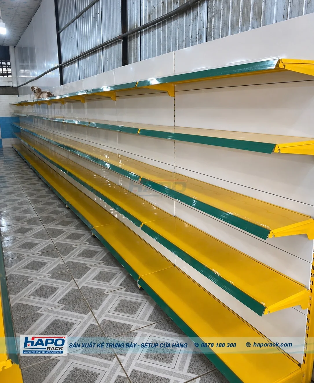 Kệ Siêu Thị Đơn Lưng Tôn Liền Áp Tường