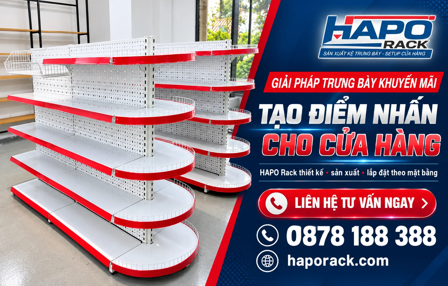Cách Bố Trí Kệ Bán Nguyệt Trưng Bày Hàng Khuyến Mãi Thu Hút Khách