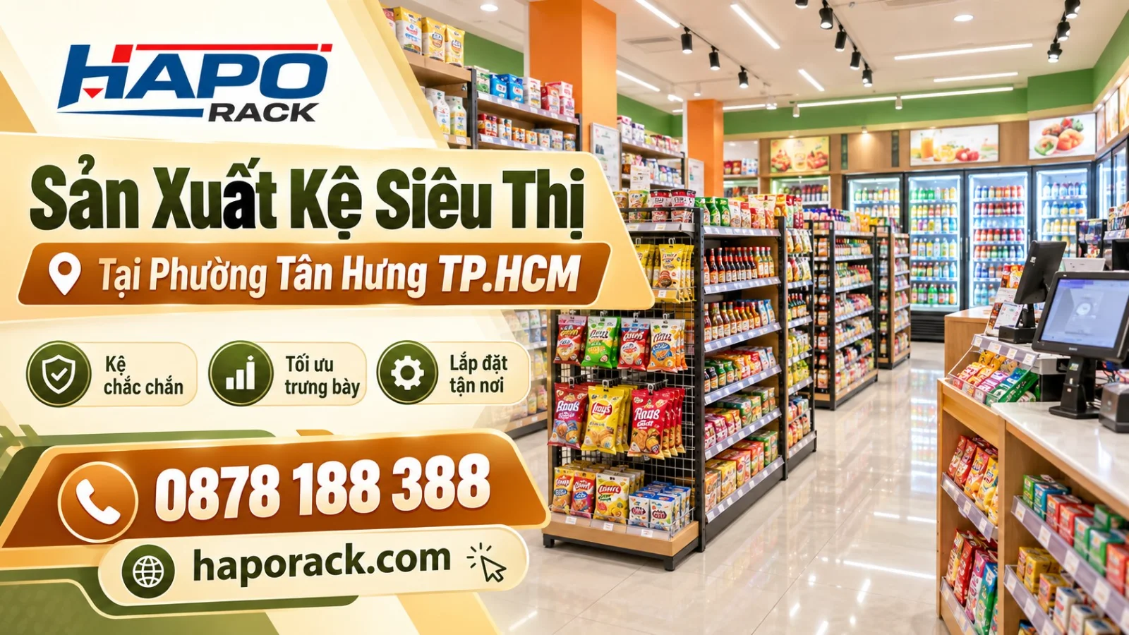 Đơn Vị Sản Xuất Kệ Siêu Thị Tại Phường Tân Hưng TP.HCM Uy Tín