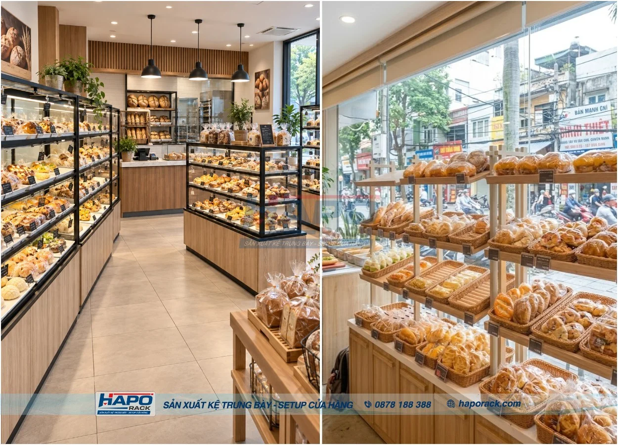 Giá Kệ Trưng Bày Bánh Mì Cho Tiệm, Siêu Thị Với Nhiều Mẫu Mới Nhất