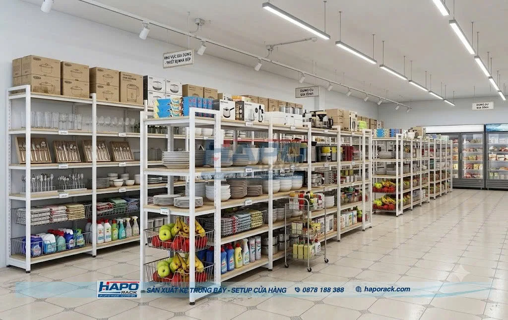 Giá Kệ Trưng Bày Đồ Gia Dụng Cho Cửa Hàng Với Nhiều Mẫu Mới Nhất