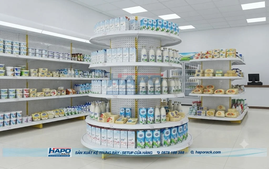 Giá Kệ Trưng Bày Sữa Bột Theo Kích Thước Và Kiểu Kệ Mới Nhất