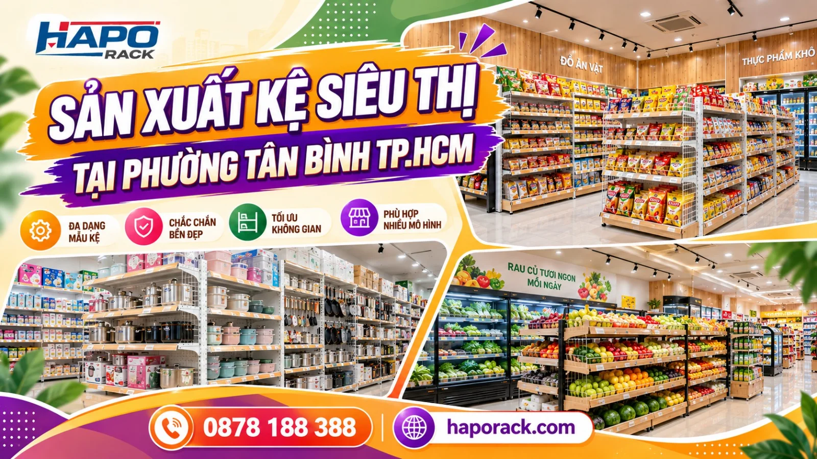 HAPO Rack – Sản Xuất Kệ Siêu Thị Tại Phường Tân Bình TP.HCM Giá Tốt