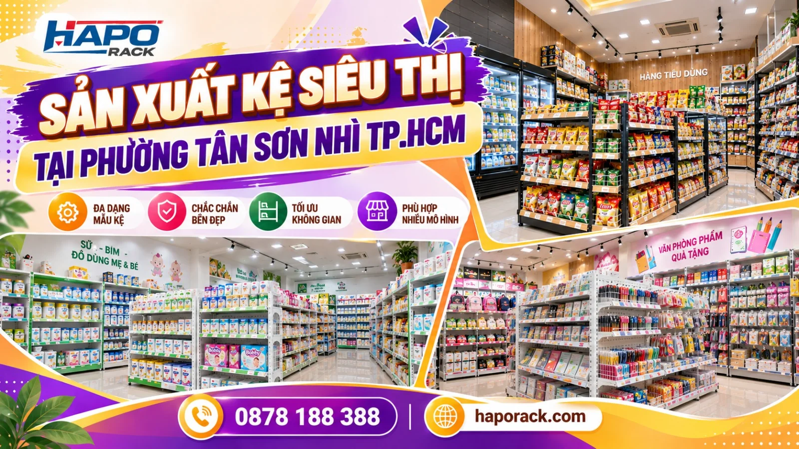 HAPO Rack – Sản Xuất Kệ Siêu Thị Tại Phường Tân Sơn Nhì TP.HCM Giá Tốt