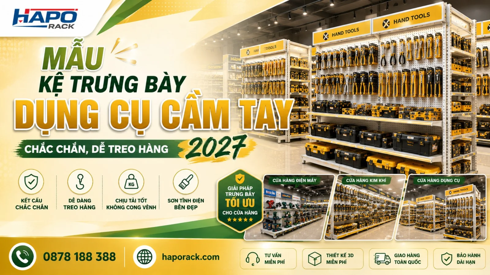 Kệ Cửa Hàng Kim Khí Chắc Chắn Cho Dụng Cụ Và Máy Móc 2027