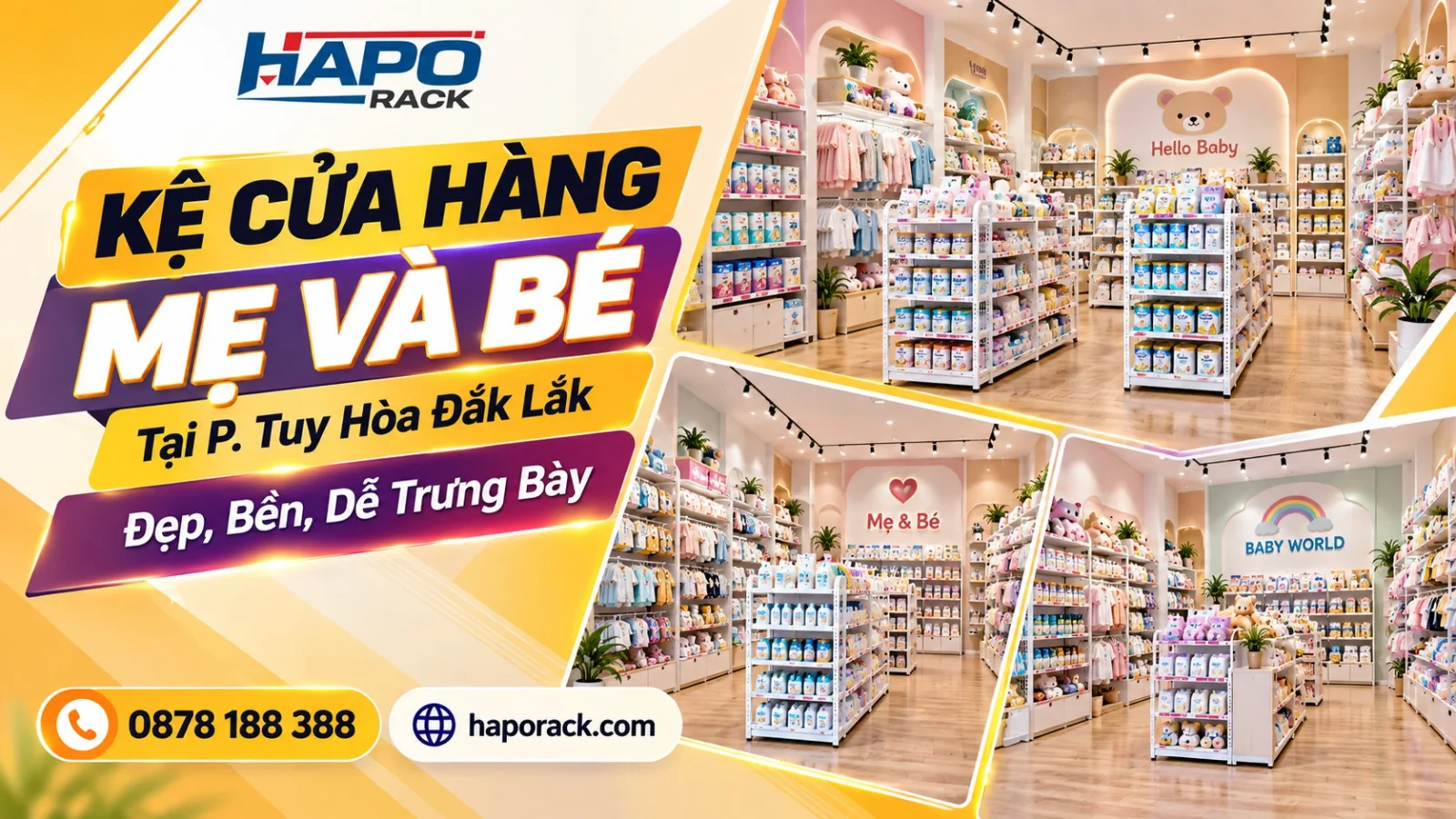 Kệ Cửa Hàng Mẹ Và Bé Tại P. Tuy Hòa Đắk Lắk – Gọn Đẹp, Bền Chắc, Dễ Sắp Xếp