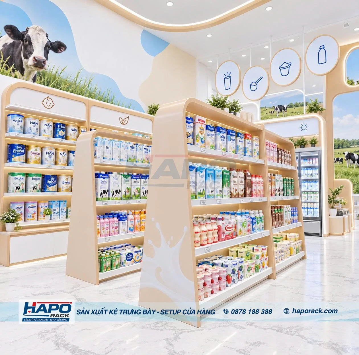 Kệ Để Hộp Sữa Cho Shop Mẹ Bé: Kích Thước Và Mẫu Kệ Phổ Biến