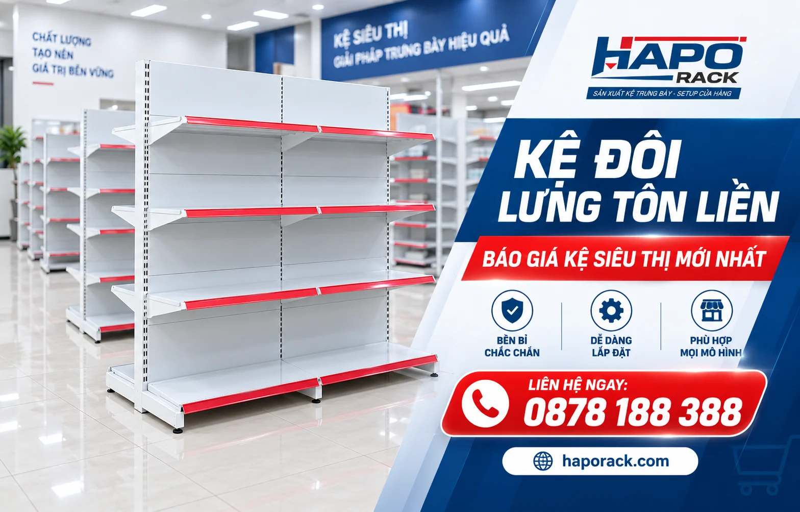 Kệ Đôi Lưng Tôn Liền Bền Chắc – Giá Tốt, Dễ Lắp Đặt