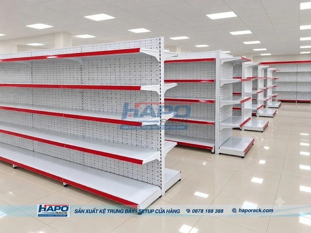 Kệ Đôi Lưng Tôn Lỗ Bền Chắc – Tối Ưu Không Gian Trưng Bày