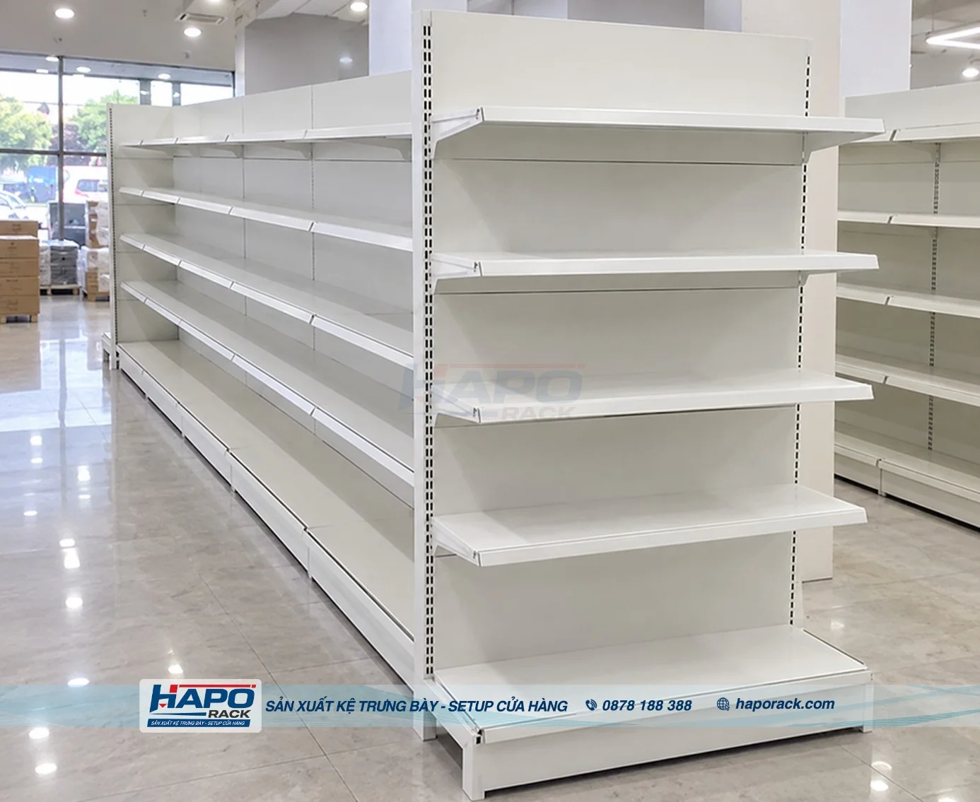 Kệ Đôi Siêu Thị Tôn Liền – Tăng Diện Tích Trưng Bày, Tiết Kiệm Không Gian